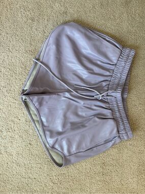 7 For All Mankind Lavender Faux Leather Athletic Shorts